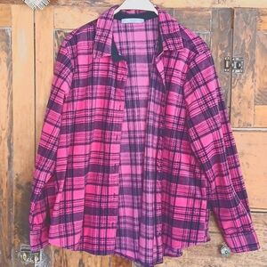 EUC Lee Riders Plaid Fleece Shacket